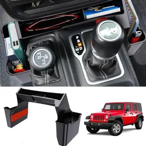 Center console side tray storage box for gear shift lever, interior storage accessory, gear shift lever storage box | Fits Jeep Wrangler JL/JLU 4xe (2026–2021) and Gladiator JT (2020–2026)