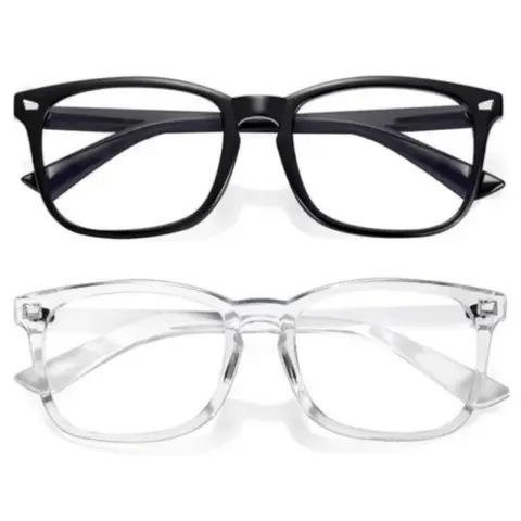 Stylish Blue Light Glasses for Women - Trendy Rectangular & Classic Frames, Sturdy Build, Replaceable Lenses, Sleek Fit, Modern Vibe, Computer/Game Use Everyday Work Accessory
