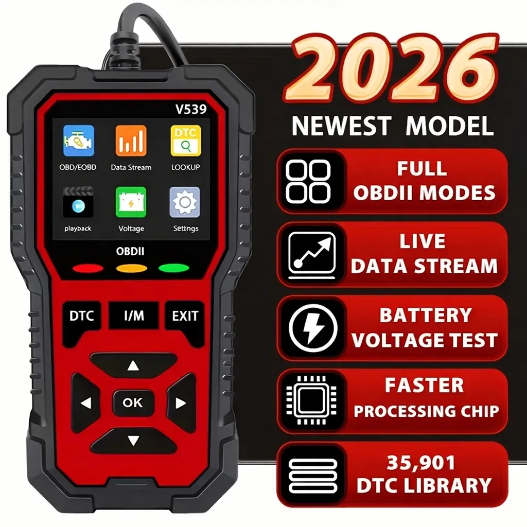 OBD2 Scanner V539 Car Code Reader Diagnose Check Engine Light Smog Check DTCs Scan Tool Live Data Stream Voltage Test for Vehicles Since 1996-Powerful Gift