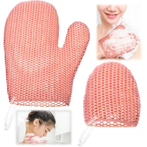 2-Piece Spa Set Gentle Exfoliating TPU Bath Glove & Face Scrubber Set with Honeycomb Design for Deep Skin Care Fast Foaming Quick Dry Spa Essentials  net loofah bath cloth mesh sponge