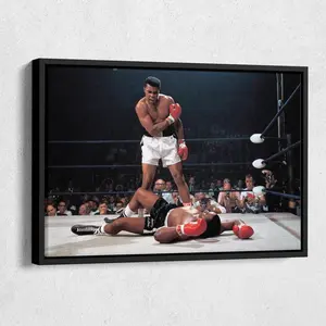 [Sale Up To 50%] Muhammad Ali vs Sonny Liston Poster Phantom punch Hand Made Posters Print Wall Art Home Decor