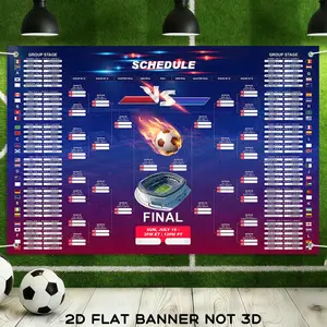 World Soccer Schedule Poster Backdrop 2026, Sports Celebration United States Canada Mexico Flags, Football Event Field Theme, Artistic Photo Booth Wall Art Decoration
