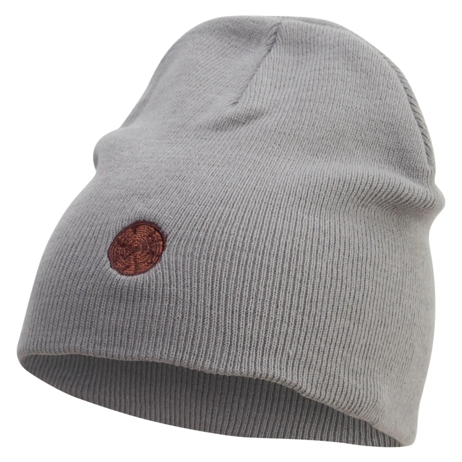 Tree Stump Embroidered 8 inch Acrylic Short Beanie