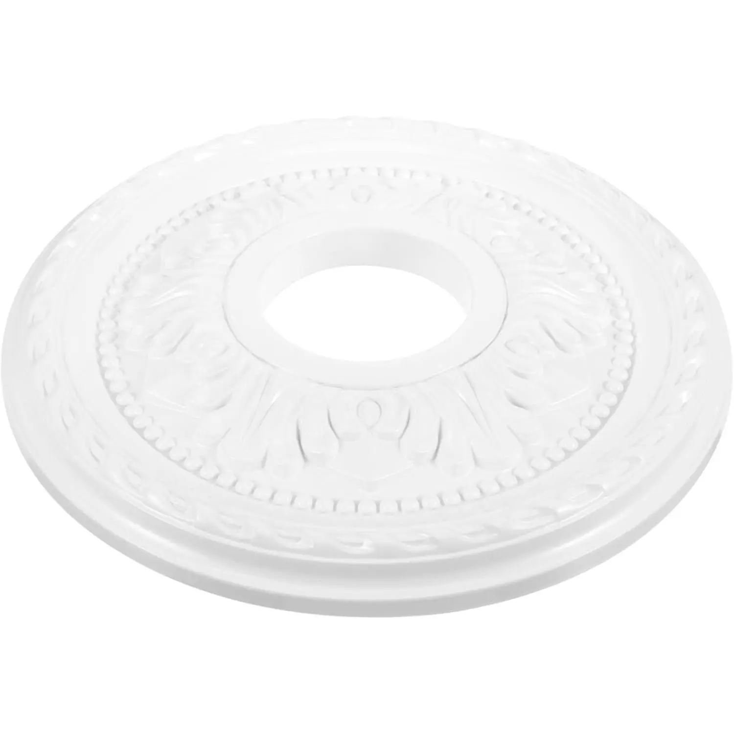 Vintage PVC-PU Round Ceiling Medallion, French Style Decorative Chandelier Base, Easy-Install Indoor Use Home Lighting Fixture