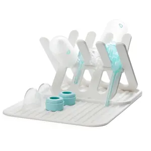 Munchkin Silicone Drying Rack & Mat - White: Freestanding, 14.12" Depth, 6.75" Height, 10.67" Width