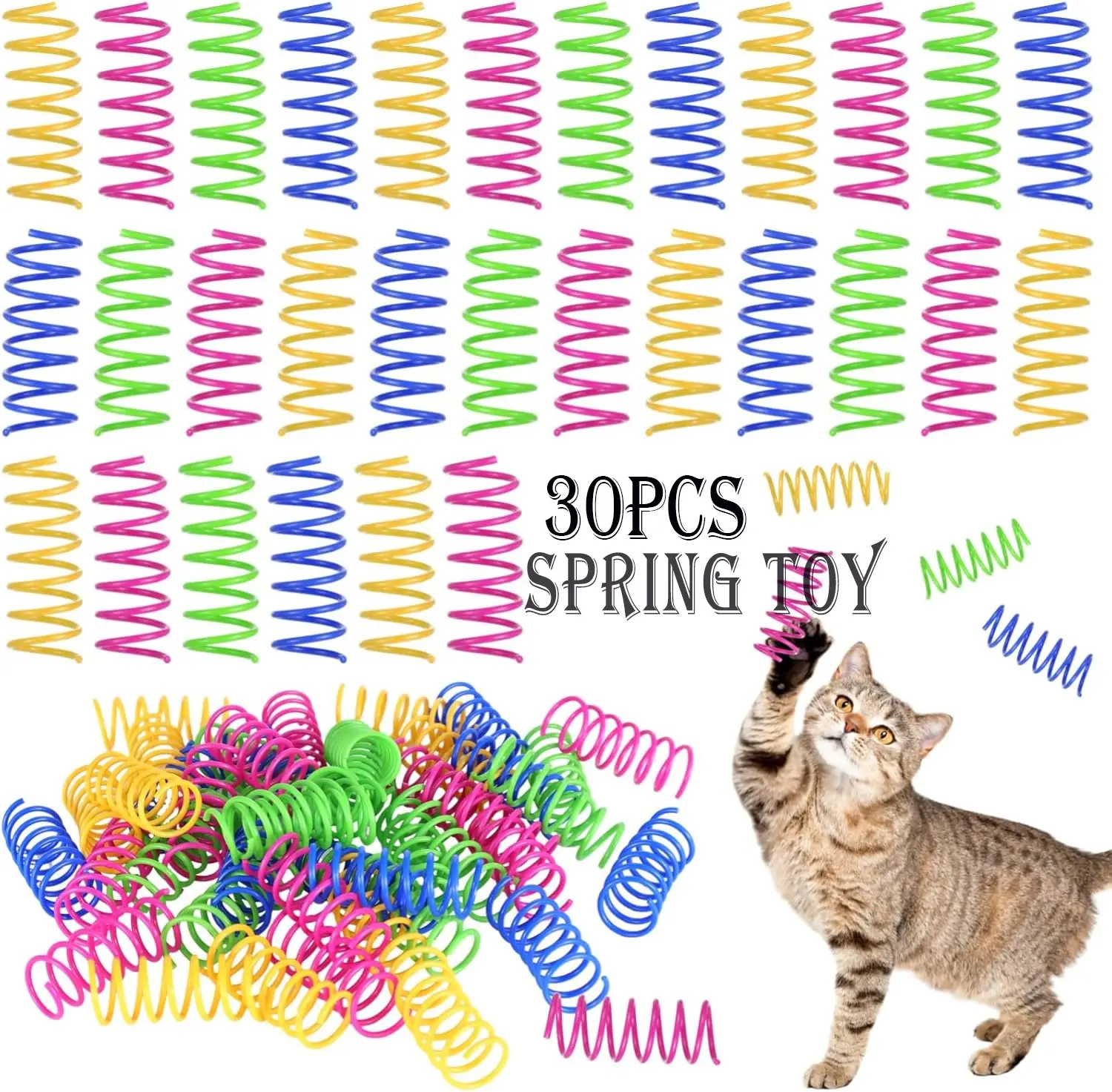 EVERBETTERUS Cat Spring Toys Colorful Springs Durable & Safe ...