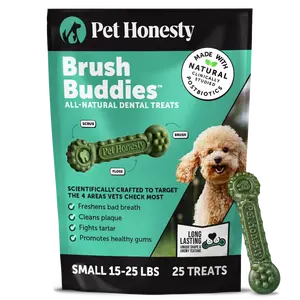 Brush Buddies All-Natural + Long Lasting Dental Treats for Small Sized Dogs - 25 Count