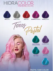 HidraColor Fashion Colors Tonos Pasteles Cream Tinte Cabello Hair Dye 3.04 fl oz 90 mL Semipermanente Pastel Hair Color