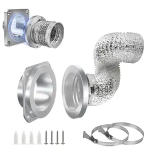 Magnetic Dryer Vent Connector Kit – Quick Connect 180° Self‑Align Magnetic Coupling, Airtight Seal 4" x 3.3ft Flexible Duct, Stainless Steel Clamps, Easy Install Dryer Vent Upgrade