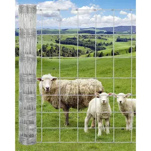 Cattle Farm Fence, 4Ft x 328Ft Galvanized Wire Fencing for Goat Deer Hog Yard Livestock Animals Protection