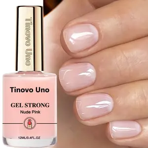 Tinovo Uno New Arrival Gel Strong Nude Pink Nail Strengthener and Hardener, Manicure, Quick-Drying, No Curing Needed, Enhances Nail Shine and Hardens Thin, Soft or Brittle Nails, Nail Polish/Nail Care Liquid