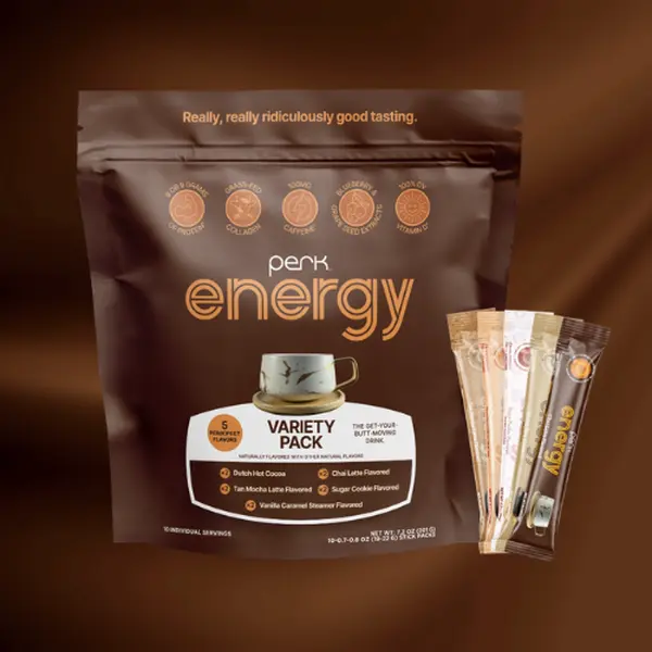 Perk Energy Variety Pack - 5 Amazing Flavors Beverage Protein