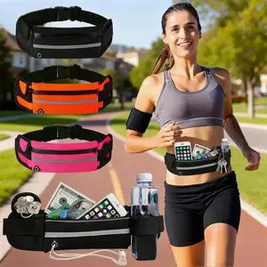 Running Belt Running Waist Pouch Belt Bag  for Women and Men, Large Capacity Belt Running Fanny Pack Hiking Fanny Pack Holder for Cell Phone, Money, and Keys, Adjustable Belt Pouch fits Most Phone and Waist Sizes