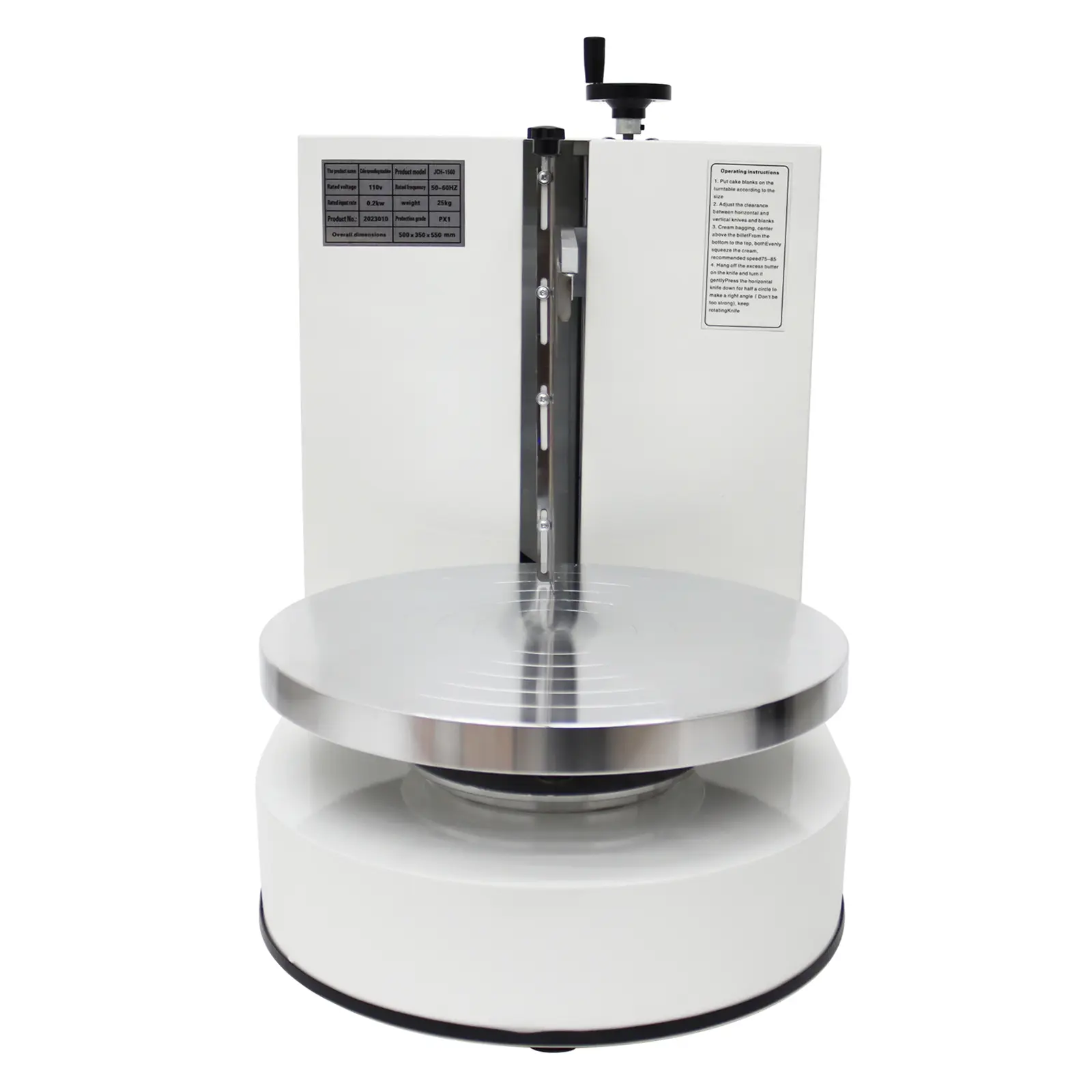 Yokoma White Color Cake Cream Spreading Coating Smearing Machine for 6-14in Cake Cake Decorating Machine Baking Tools