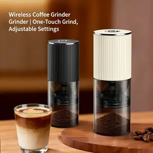 Portable Rechargeable Coffee Grinder, Wireless Cone Burr Mill with 1200mah Battery, Adjustable Settings, Ideal for Home Kitchen, Gifts