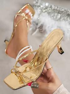 Women's New Square Toe Open-Toe Elegant High Heel Sandals, Fashion Thin Strap Mules, 7 Colors Available, Party Evening Street Style Shoes