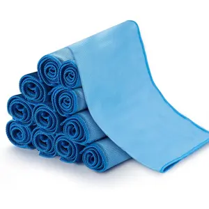 12 count Microfiber Glass and Window Cleaning Cloths,12" x 12" Lint Free Streakless Buff Polishing Cloth, Clean Windows, Windshields, Mirrors, and Shower Glass Doors,Washable and