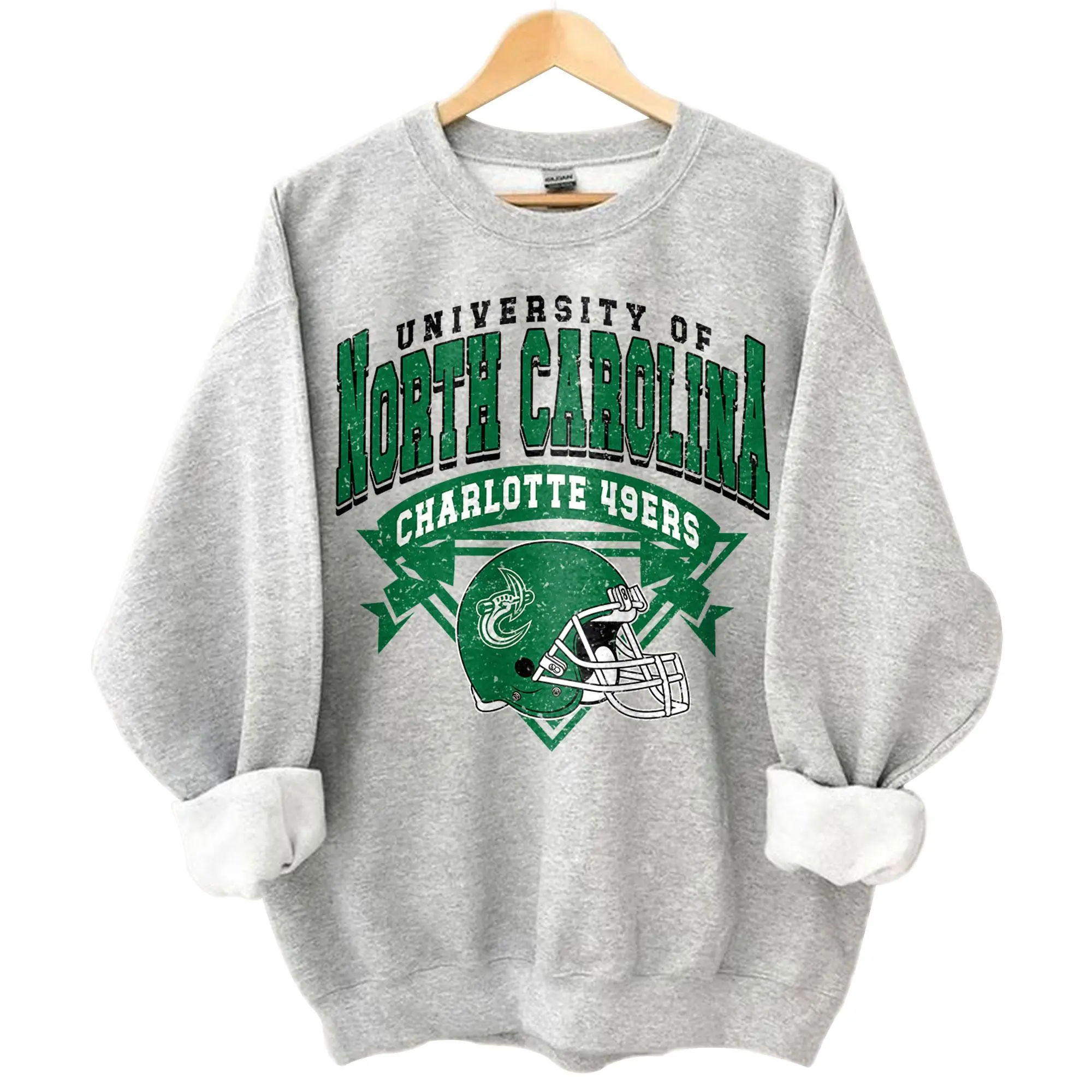 Vintage North Carolina Charlotte Team Sweatshirts, Graphic University of North Carolina at Charlotte Sport Team Sweatshirt, Gift Top Unisex Cotton Sweatshirt For Fan,Men, Women, Gift For Fans