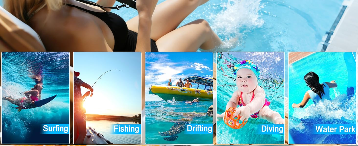 Up to 8.3" 6 Pack Multicolor Universal Waterproof Phone Pouch, Phone Waterproof Case Dry Bag,Protection Level: IP68,Outdoor for Apple iPhone,Samsung,and More,White,Blue,Red,Purple,Yellow,Green