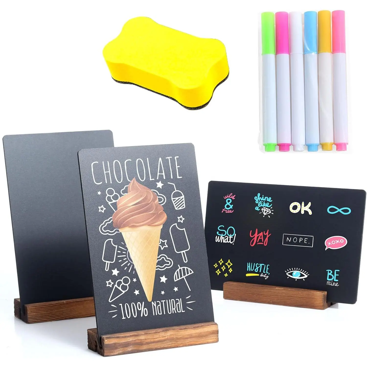 3 Pack 5x7 in Chalkboard Sign Small Chalkboard Decorative Chalkboard with Base Family Message Chalkboard  Chalkboard Store Poster Display