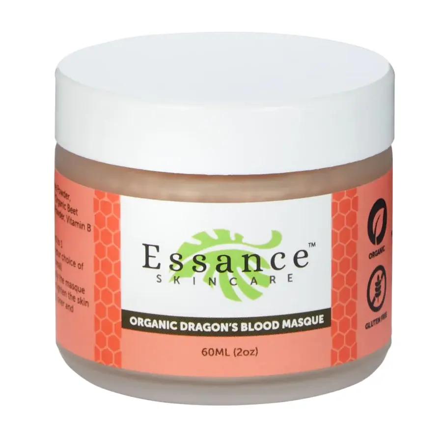 Essance Organic Dragon's Blood Clay Masque 60ml for Deep Cleansing & Pore Tightening with Pink Rhassoul Clay for Skin Repair & Exfoliation