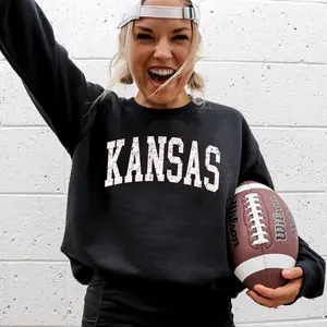 Kansas, Football, Sports, Game Day, Big Game, Touchdown, Tailgate Party, University, College, State Sweatshirt, Women's Crew Neck, Crewneck