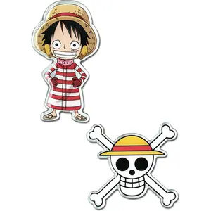 One Piece - Monkey D. Luffy & Straw Hat Skull Metal Pins