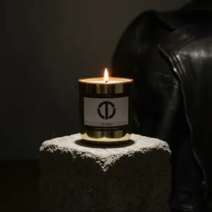 Le Doré Saffron Plum and Leather Candle Rich Robust Well Rounded Aroma for Unwind and Grounded Moments - Decor