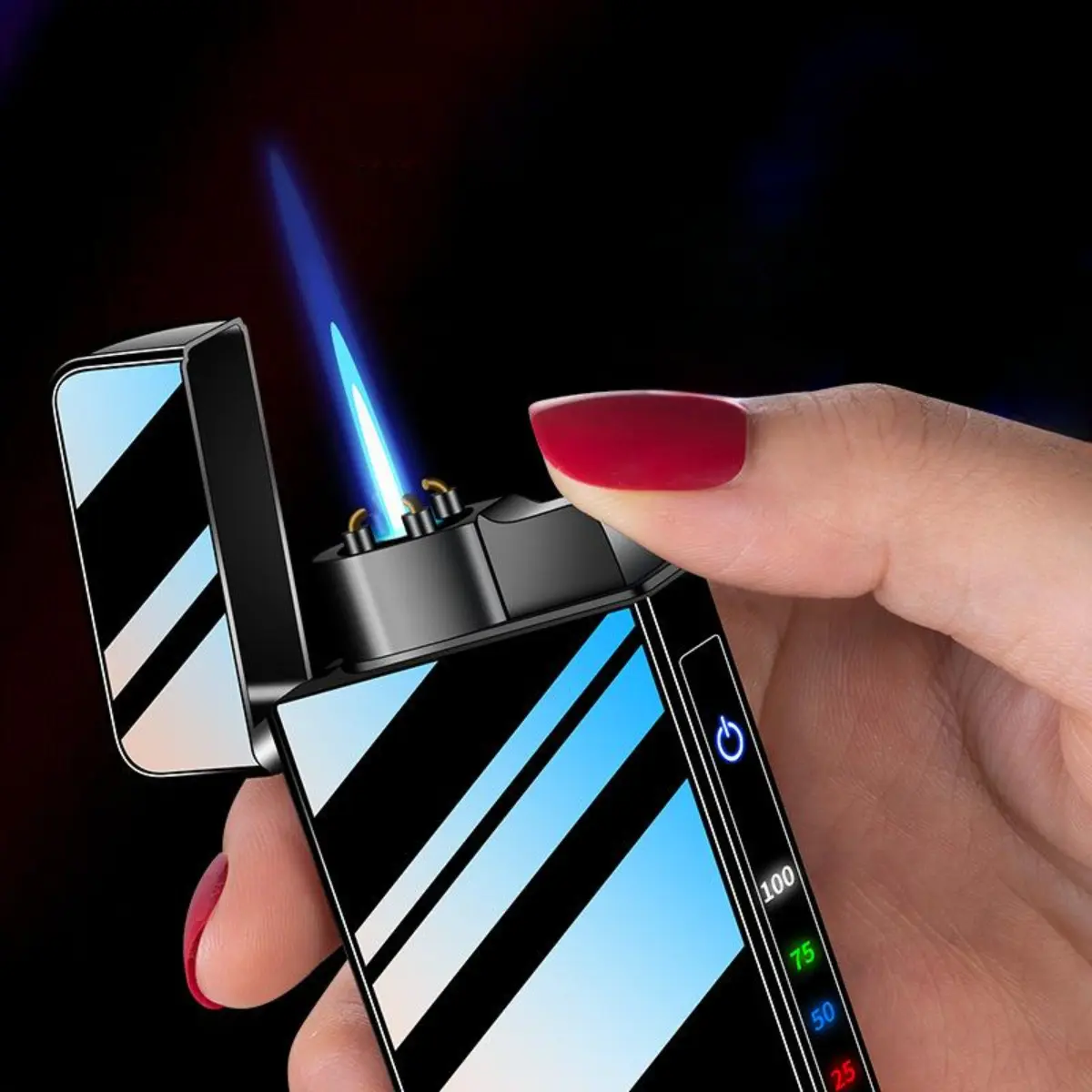 2026 New Casual Minimalist Windproof Flameless USB Candle Lighter - Dual-Mode Arc & Gas Igniter, Compact Portable Metal Torch for Outdoor Use, Universal Ideal Gift for Boyfriends (No Fuel Included), Metal Body