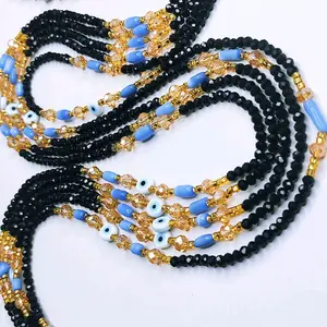 Evil Eyes waistbeads, 50 inches women Adormnent waist jewelry, Belly Chain Female Daily ( 1 piece )