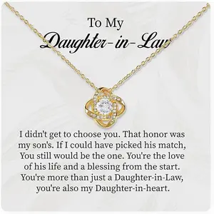 Daughter In Law Love Knot Necklace, Necklace Birthday/Anniversary Or Valentine's Day Present For Daughter In Law, Wedding Jewelry Gift From Mother In Law To Daughter In Law