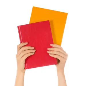 Stretchable Book Cover - Fabric Prints or Solid Color Book Covers For Standard Size Books up to 8" x 10" inches, Washable and Reusable Fabric, 1-Count