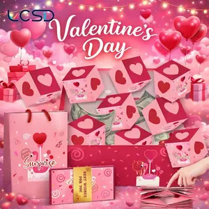 Surprise Gift Box Explosion for Money,Unique Folding Bouncing Red Envelope Gift Box , Cash Explosion Luxury Gift Box for Birthday Anniversary Valentine Proposal