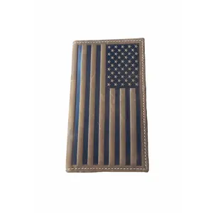 Nocona Men’s Embossed American Flag Leather Rodeo Wallet