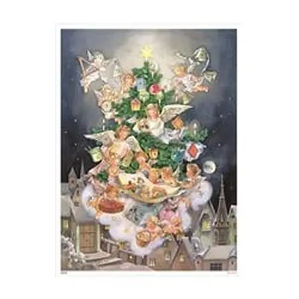 Alexander Taron 11745 Korsch Advent Calender - Scene with Heavenly Angels - 15.375 x 11.5 x 0.1 in.