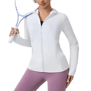 Women's Brushed Zippered Jacket - Zip Hooded, Soft Warm Comfortable, Zippered Pocket, Athleisure Style, Outdoor Clothing, Spring Autumn Daily Casual Outerwear for Sports Running