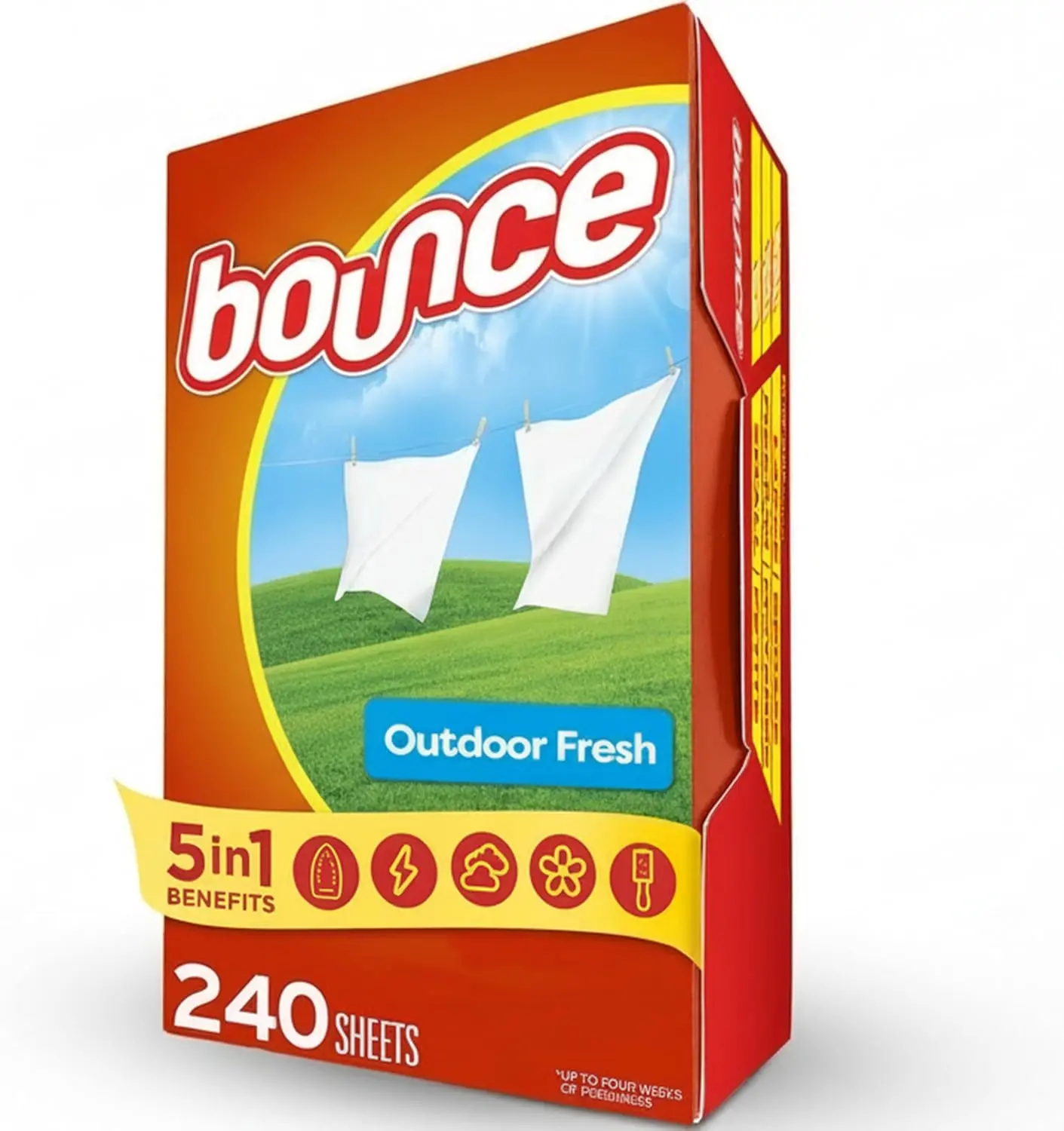 Bounce Fabric Softener Sheets - Outdoor Fresh Scent, 240 Count Household Items