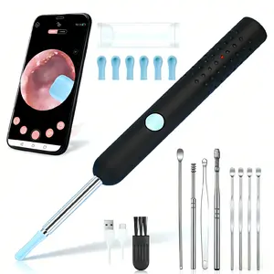 Ear Wax Removal Kit with Camera – 1080P HD Ear Cleaner with 6 Tips – Ear Wax Remover Otoscope for iOS & Android – Safe Canal Cleaning Tool waterproof ear portable box visual endoscope earwax wireless wifi light upgrade precise leardrum eardrum earwig