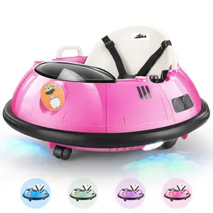 Hikole Ride-Ons Toys Bumper Car with Remote Control - 12V Battery Powered Ride on Bumper Car, 360 Degree Spin, LED Lights, Safety Belt Electric