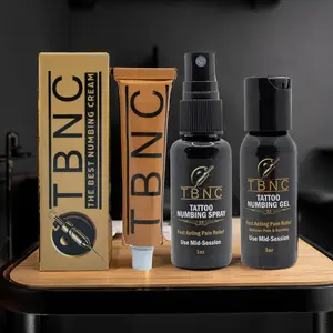 TBNC XL Tattoo Numbing Bundle - Cream, Spray, Gel - Complete Comfort System for Long Tattoo Sessions - Non-Greasy, Fast Acting, Artist-Friendly