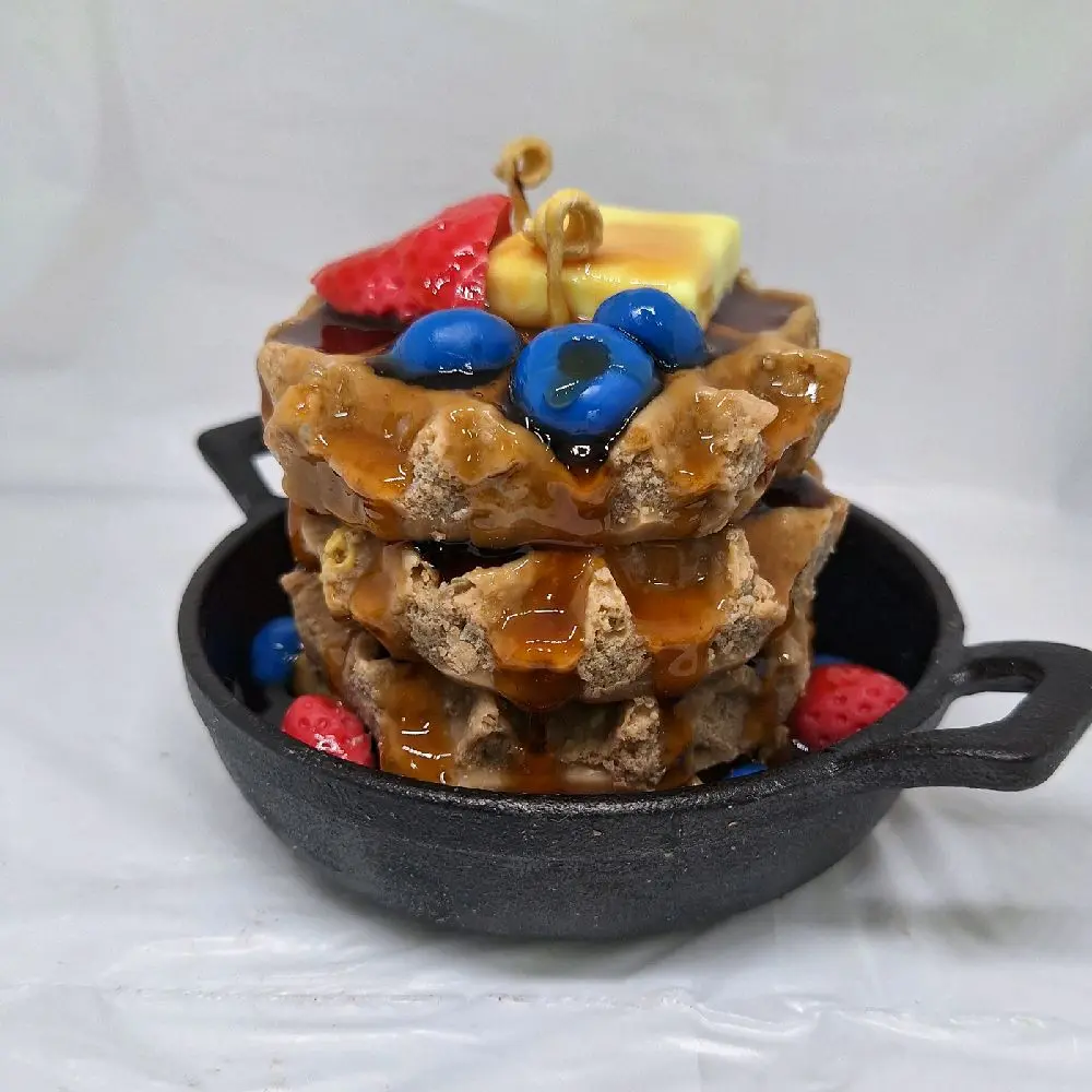 Iron Skillet Waffles Dessert Beeswax Candle, Home Decor, Kitchen & Room Decor Accent, Buttered