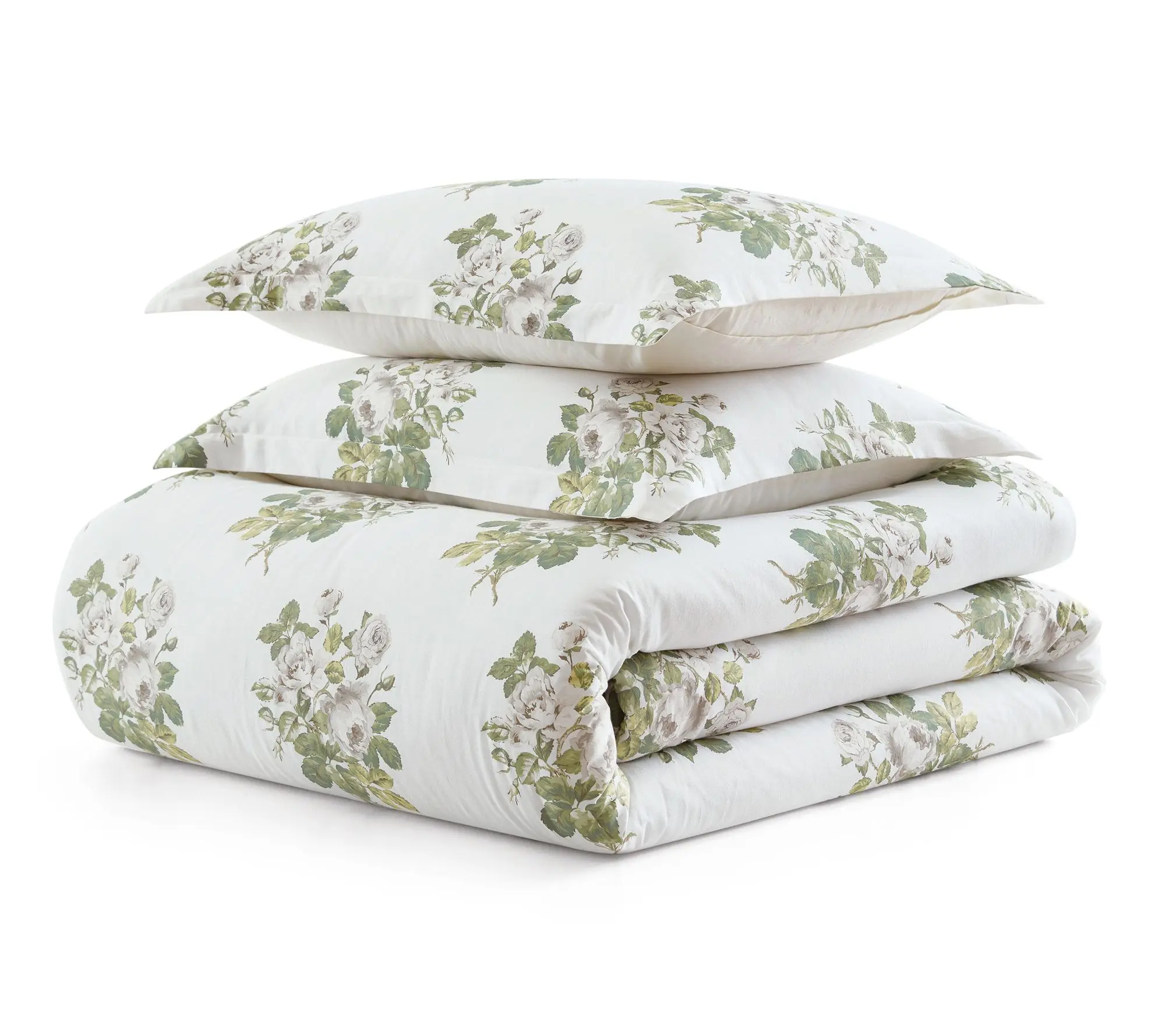 Martha Stewart Eloise Floral Grey Cotton Queen Comforter Set
