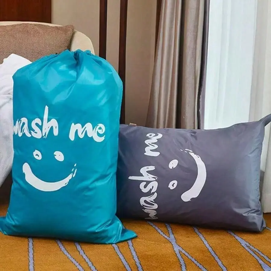 Portable Travel Laundry Bag, Dirty Clothes Storage Bag,  Face Print Drawstring Bag. Large Enough To Hold 4 Loads Of Laundry, Easily Fits Into A Laundry Basket Or Laundry Hamper, Laundry Bag