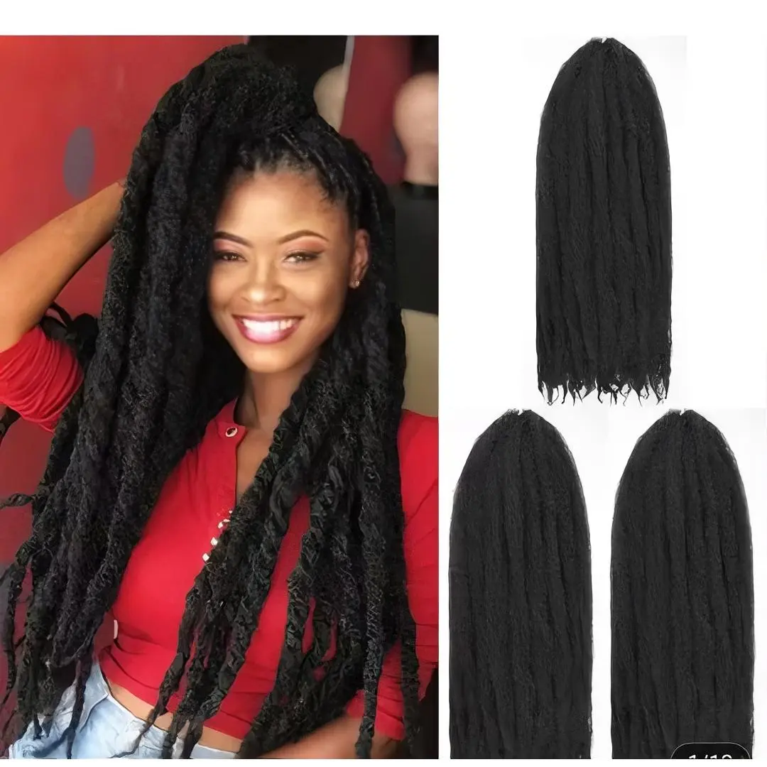 3 pcs 18 Pulgadas Dreadlocks Hair Extensions for Women - Black Color, 18 Inches Length, Perfect for Styling and Enhancing Your Look