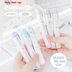 1pc Cute Multi-Section Stamp Pen, Hand Account Decoration, Diary Material, Scrapbooking, Star Chasing Completion Task Stamp, 1pc