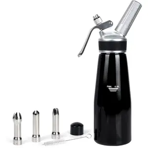 Whipped Cream Dispenser 500ml Cream Whipper With Sturdy   And ,Cream Maker with 3 Decorating Nozzles,Leak Resistant,Use Standard 8 Gram N2O Chargers (Not Included)