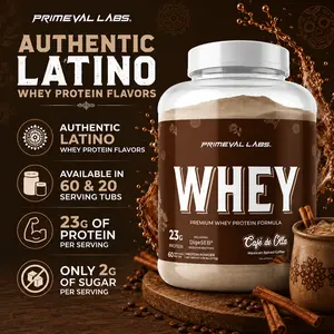 Primeval Labs Whey Protein Gourmet Flavors - High Protein 23g Per Serving, Authentic Latino Flavors