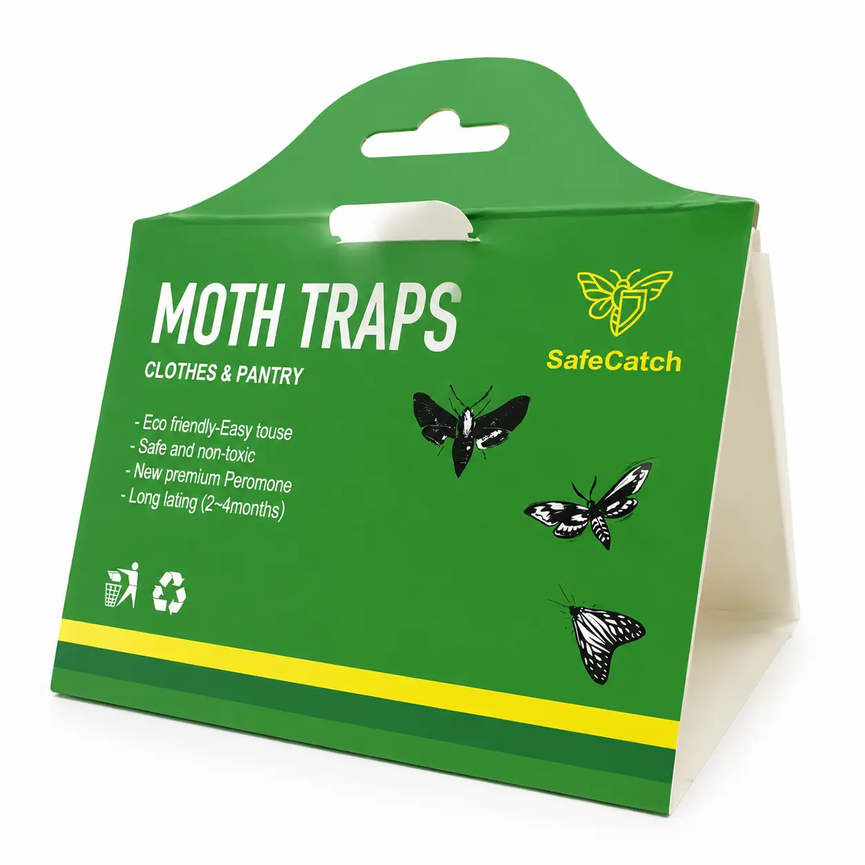 10 Pack Pantry Moth Traps Safe and Effective for Food and Clothing- Glue Traps with Pheromones for Wool Closet Carpet Food and Cupboard