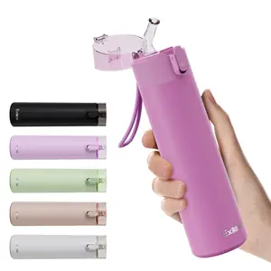 Exllena 5oz/10oz Small Water Bottles with Straw, Stainless Steel Insulated Mini Water Bottle with One-Hand Open Design, Leak-Proof Locking Lid for Hot&Cold Drinks, Perfect for School, Office and Travel