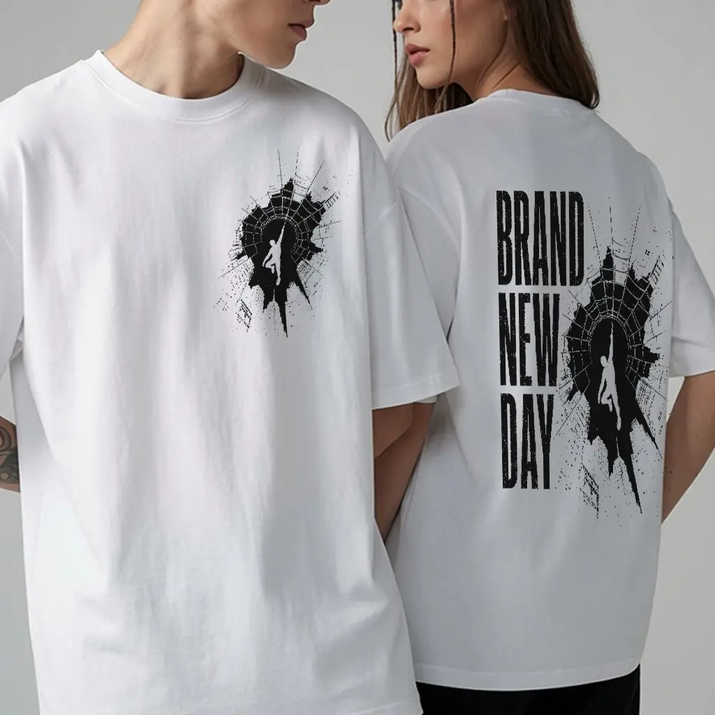 Brand New Day Spidey Shirt Vintage Black Graphic Tee, Oversized Washed Cotton T-Shirt, Spider Fan Movie Premiere Streetwear Top